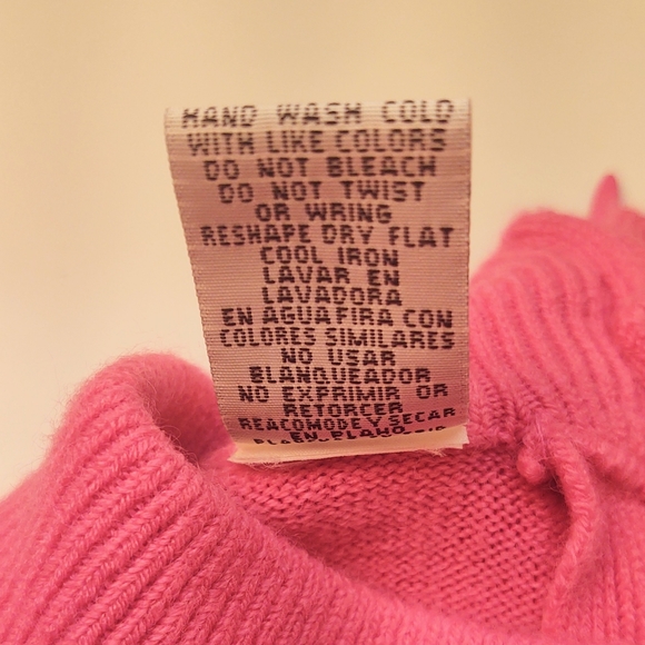 STEPHANIE ROGERS PLUS Bright Pink Mock Turtleneck Acrylic Sweater Size 1X - Picture 7 of 12